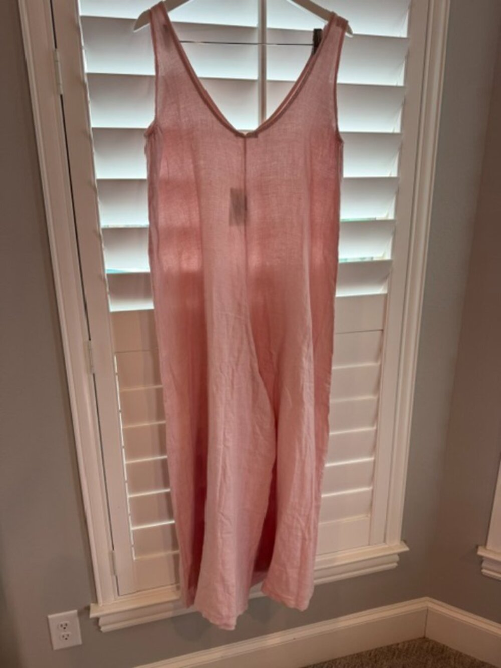 Milo Milano 100% Linen Blush Pink Jumpsuit - Made in Italy - Size M
